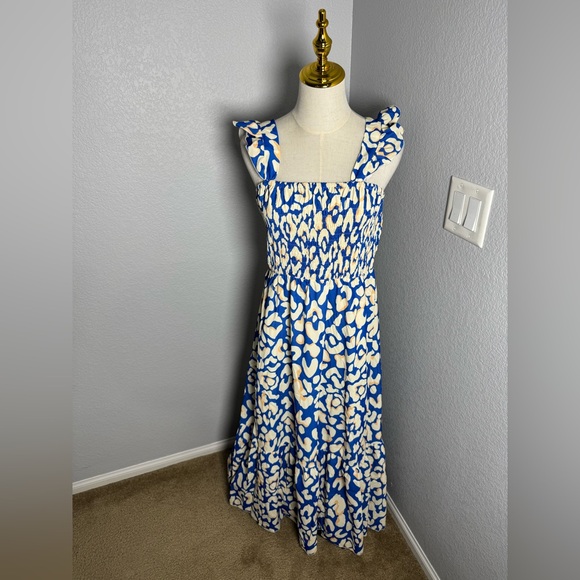 New-Maxi Dress for Women Summer Boho Spaghetti Strap Square Neck Ruffle Dress - Picture 3 of 5